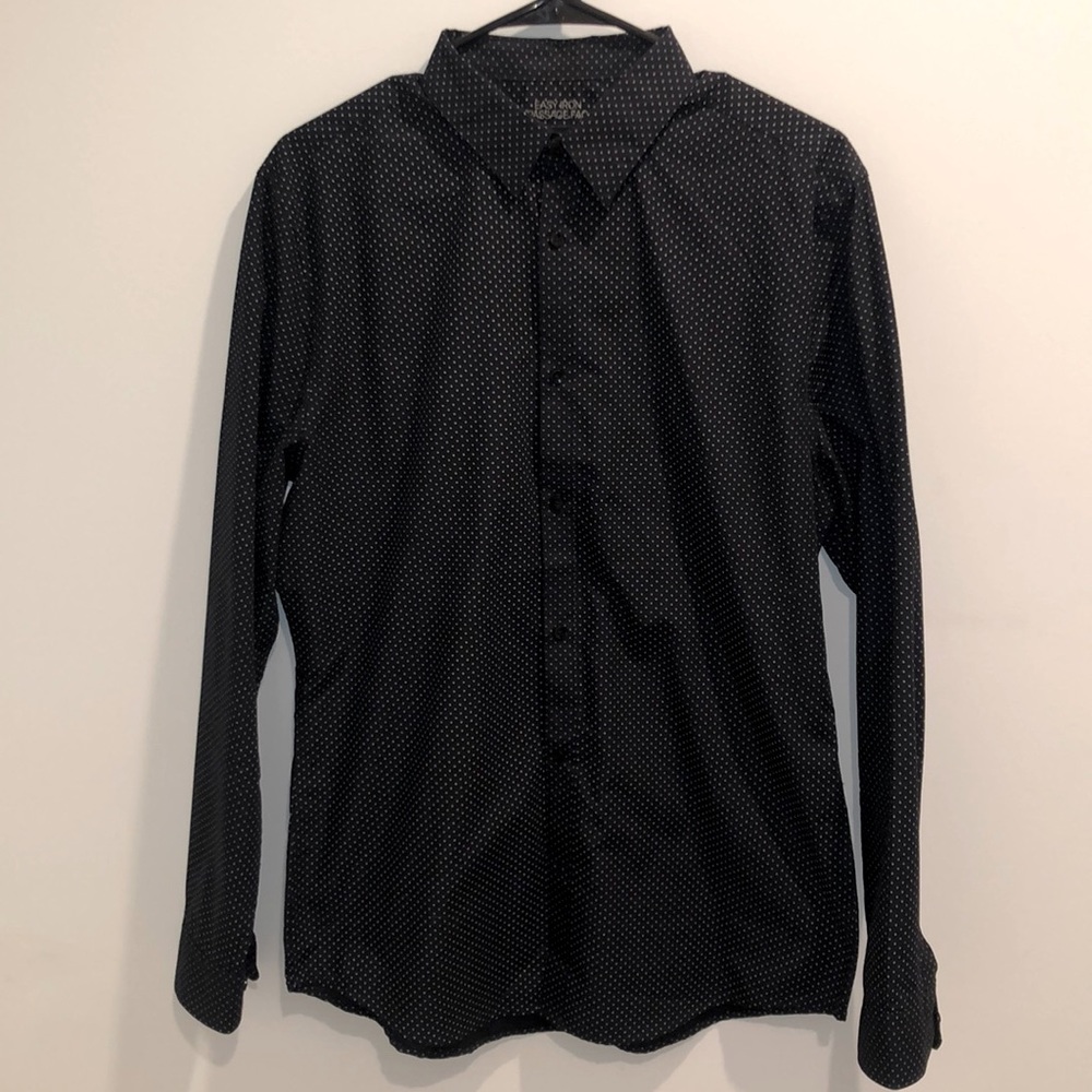 H&M easy iron, slim fit black button up